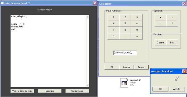 programme : interface Maple